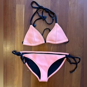 Orange triangle bathing suit